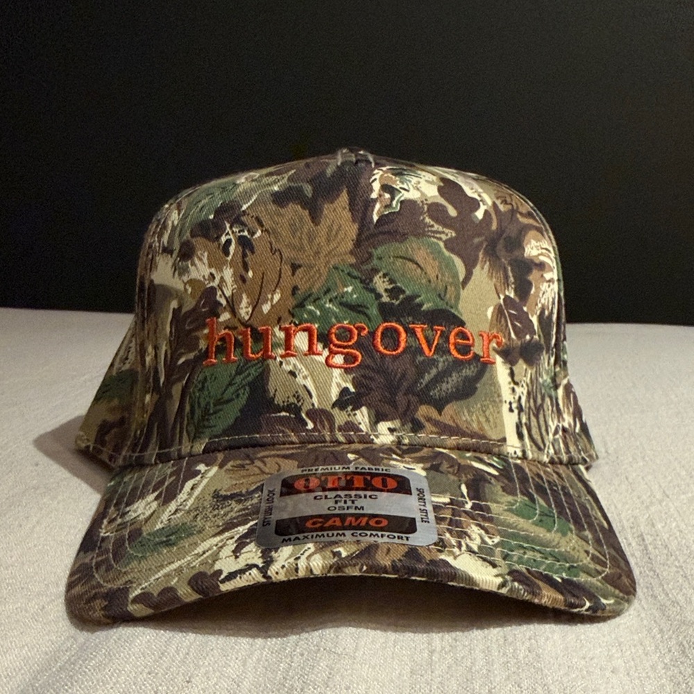 Camo "hungover" Embroidered Baseball Cap